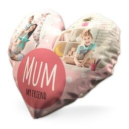 Small Heart Shaped Photo Cushion (12") with Spotty design