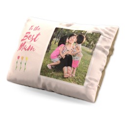 Personalised Pillow (19" x 13") with Best Mum Tulips design