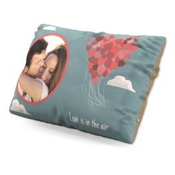 Personalised Pillow (19" x 13") with Floating Heart Balloons design