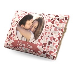 Personalised Pillow (19" x 13") with Hundreds of Hearts design