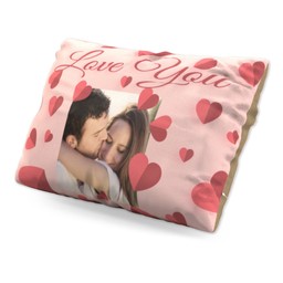 Personalised Pillow (19" x 13") with Many Folded Hearts design