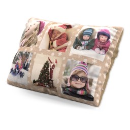 Personalised Pillow (19" x 13") with Snowflake Collage in Multiple Colours design