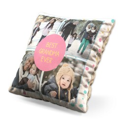 Small Photo Cushion (12" sq) with Grandparents Spotty in Multiple Colours design