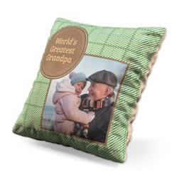 Small Photo Cushion (12" sq) with Worlds Greatest Grandparents Tweed design