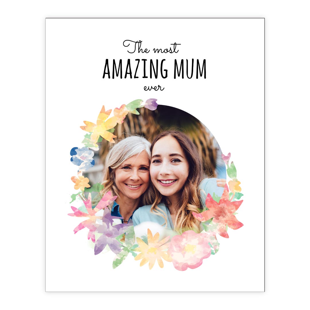 10x8 Picture Magnets with Amazing Mum Watercolour Design