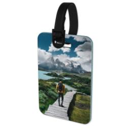 Thumbnail for Personalised Luggage Tag (Blue Glitter) with Full Photo design 2