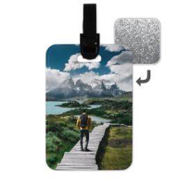 Thumbnail for Personalised Luggage Tag (Silver Glitter) with Full Photo design 1