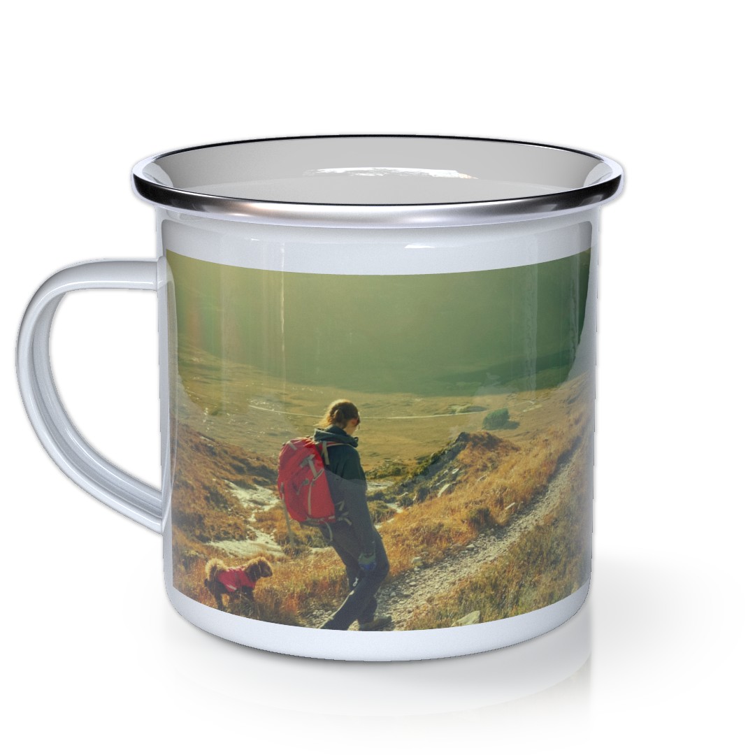 Personalised Split Letter Enamel Mug Camping Tin Mug Enamel Cup 